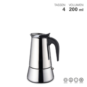 Espressokocher 4 Tassen 200ml Edelstahl